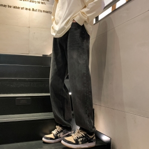 秋冬ins潮宽松百搭阔腿直筒牛仔裤  80棉20聚酯纤维 6030-P60控79图片