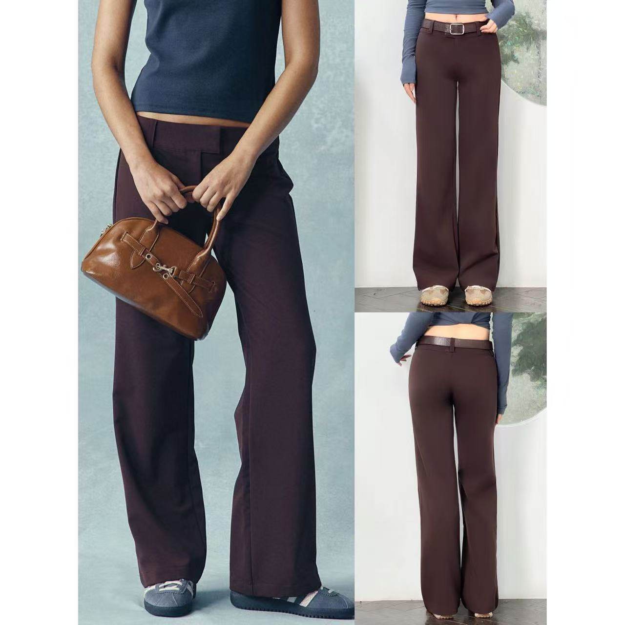 01.21新品 澳洲cot*on 欧美复古通勤极简直筒高腰百搭阔腿裤,女装/女士精品,休闲裤,淘宝优惠券,粉丝福利购,淘宝优惠卷