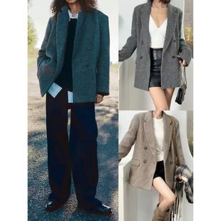 外套 高级质感美拉德通勤宽松百搭西装 羊毛混纺 瑞典单 11.12新品