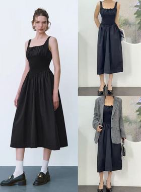 01.24新品 呦R 早春新品赫本风无袖拼接大A摆收腰显瘦连衣裙