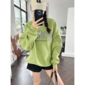 on美式 OOhome新品 cot 休闲慵懒字母印花套头圆领宽松百搭卫衣