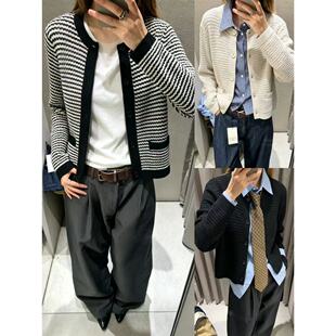 09.19新品 小优家 秋冬日系轻小香风短款圆领针织通勤休闲外套