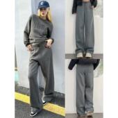01.10新品 复古慵懒风秋冬加绒直筒休闲阔腿裤 澳洲cotton 美式