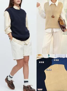 12.20新品 小优家 高级感圆领宽松秋冬叠穿百搭显瘦针织马甲