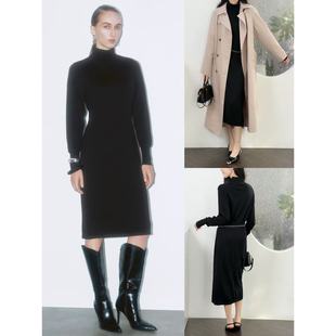 11.12新品 呦R欧美慵懒风极简高领宽松显瘦针织连衣裙~绵羊毛混纺