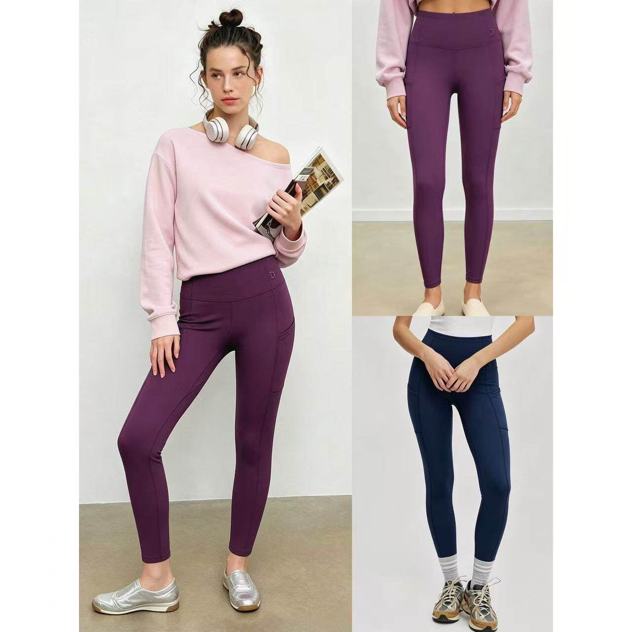 10.07新品 澳洲BODY 秋冬美式休闲运动高腰薄绒简约显瘦小脚裤
