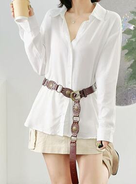 03.28新品 Marisa Atitude 文艺风通勤极简排扣百搭休闲衬衫上衣