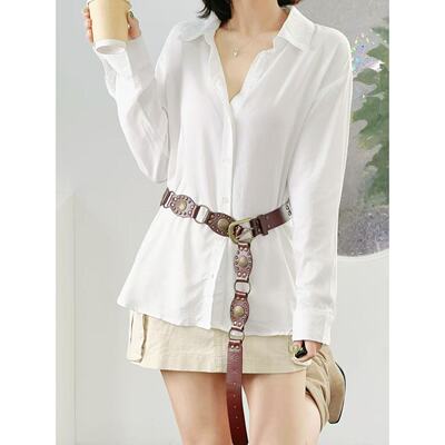 通勤极简排扣百搭休闲衬衫上衣