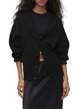 12.20新品 茫GO 老钱风慵懒极简V领排扣百搭显瘦休闲针织开衫上衣