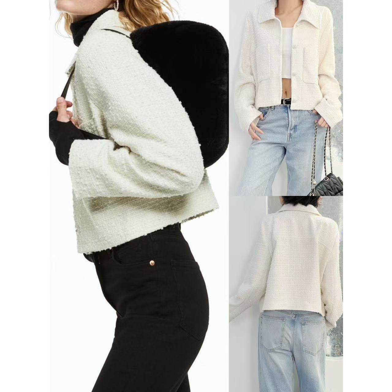 12.20新品 瑞典单 名媛复古小香风重工钻扣肌理感宽松通勤短外套,女装/女士精品,短外套,淘宝优惠券,粉丝福利购,淘宝优惠卷