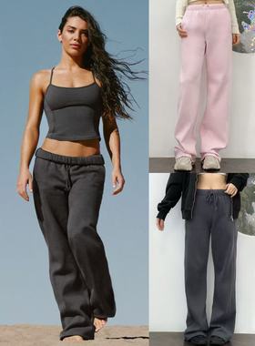 12.13新品 加拿大gar*ge 美式休闲慵懒风运动抓绒直筒阔腿休闲裤