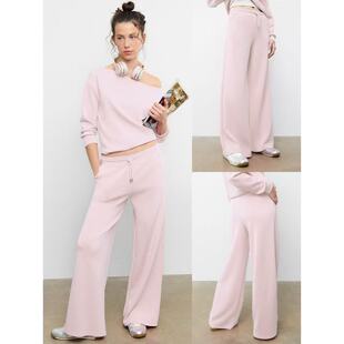 莫代尔混纺慵懒风休闲软糯百搭直筒卫裤 03.25新品 西班牙旗下音符