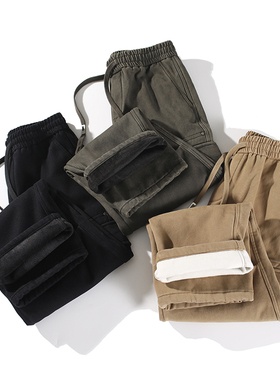 SU874 2025年冬季新款加绒保暖工装阔腿裤多袋宽松多色日常休闲裤