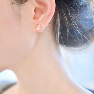 3.8女神节【Bloo小杏运】轻奢银杏叶纯银耳钉简单小巧精致耳饰