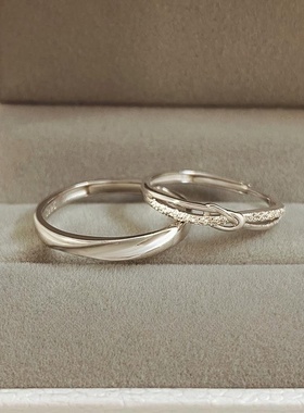 ANGRU往如 繁星对戒纯银情侣戒指女小众设计一对轻奢高级感礼物