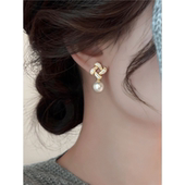 官方旗舰店正品 银耳环9999纯银针珍珠耳坠名媛耳饰2025新款 耳钉