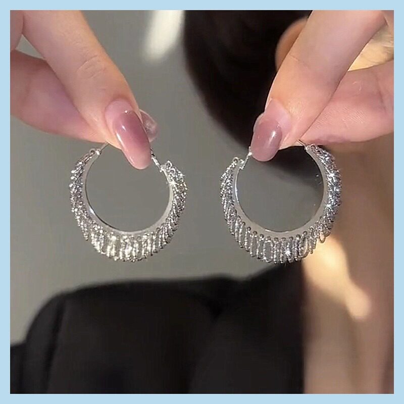 耳环9999正品纯银时尚精致简约气质银耳饰小众设计耳圈个性高级感,饰品/流行首饰/时尚饰品新,银饰耳饰,淘宝优惠券,粉丝福利购,淘宝优惠卷