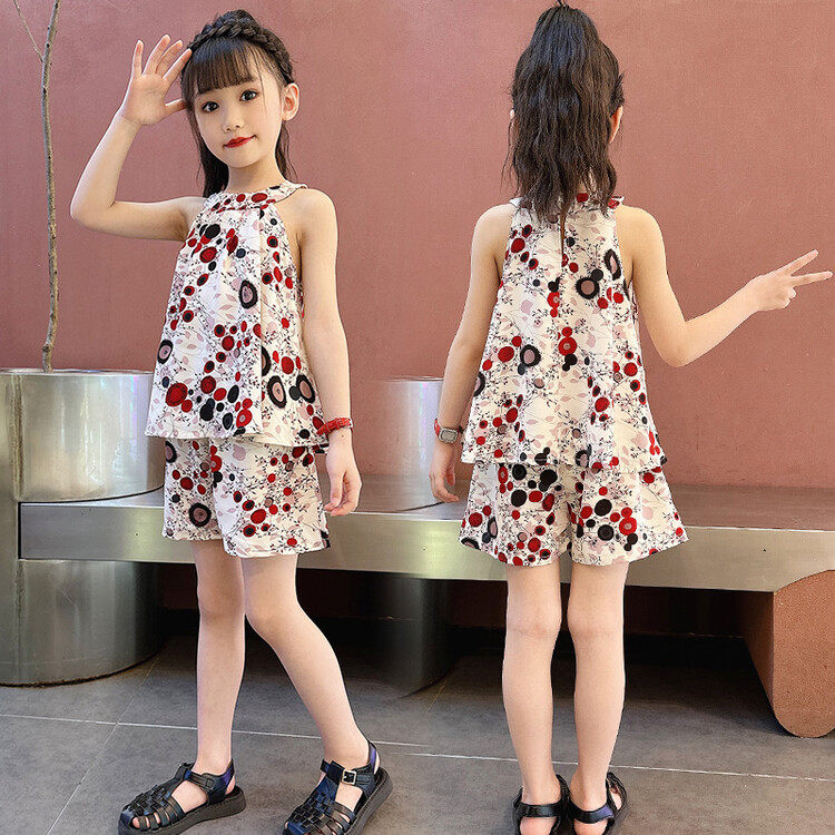 女童装夏季时髦洋气甜美套装中大套装