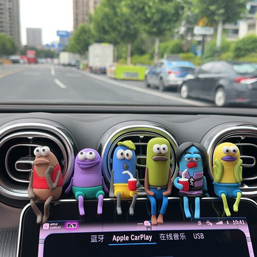 丑鱼比奇堡丑鱼车载装饰公仔摆件