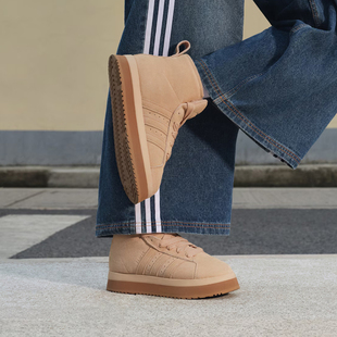 00s高帮保暖休闲板鞋 CAMPUS JR3735 2025新款 阿迪达斯三叶草女鞋