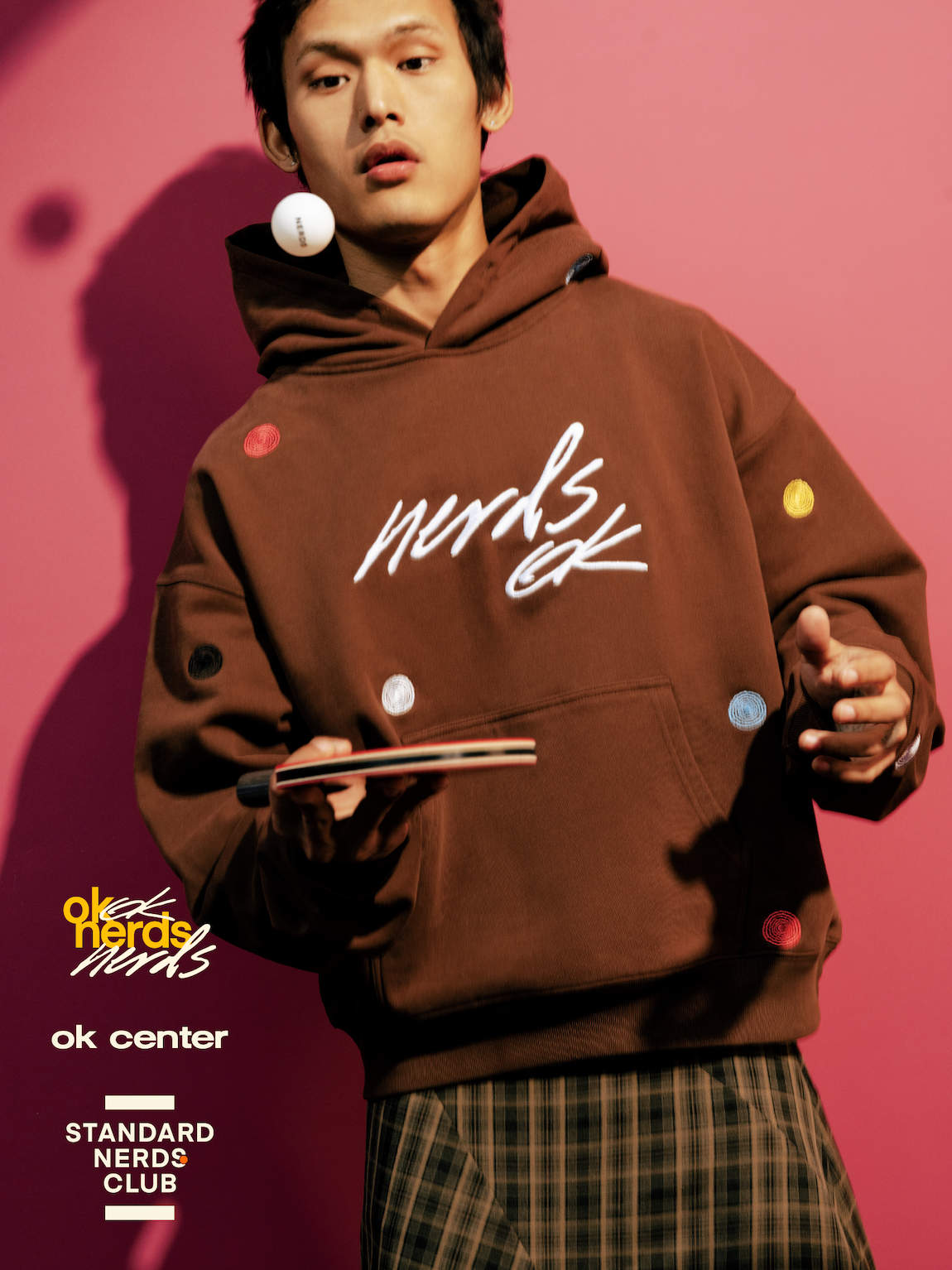 ok center 波点刺绣连帽卫衣 standard nerds club 联乘乒乓系列
