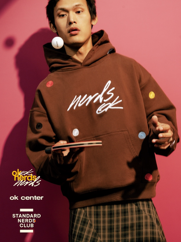 ok center 波点刺绣连帽卫衣 standard nerds club 联乘乒乓系列