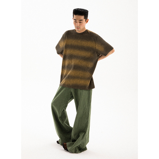 手工喷牛仔杂点针织茶叶TEE短袖 office系列 center