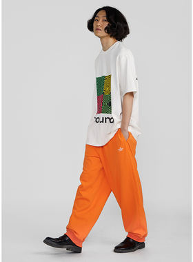 OK center do nothing club 橙色运动裤薄款 男女同款