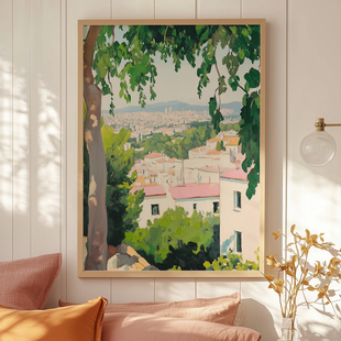 春光漫野客厅卧室风景电表箱装饰画沙发背景墙挂画艺术框油画壁画