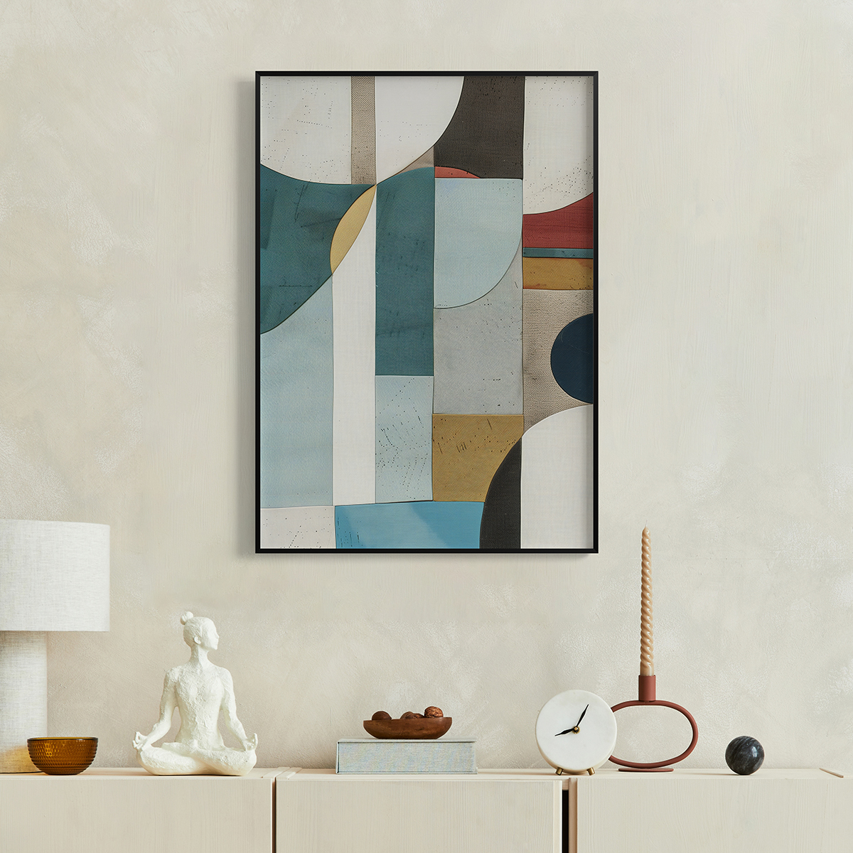几何交响客厅卧室沙发装饰画挂画艺术框油画壁画玄关抽象现代酒店图片