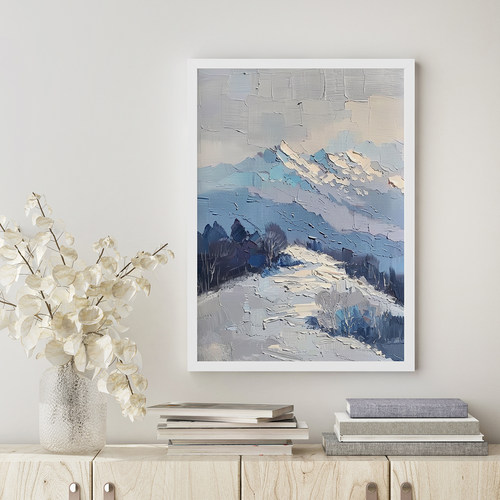 卧室雪山风景自然电表箱装饰画客厅沙发背景墙挂画艺术框油画壁画