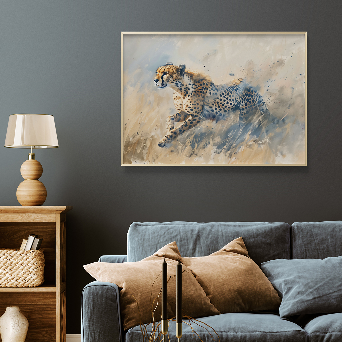 极速猎影客厅卧室沙发装饰画挂画艺术框油画壁画动物水彩玄关墙壁图片