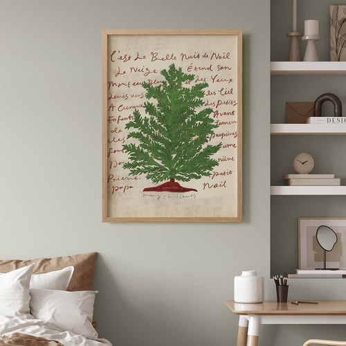 圣诞客厅卧室沙发背景墙挂画植物电表箱装饰画艺术油画壁画海报