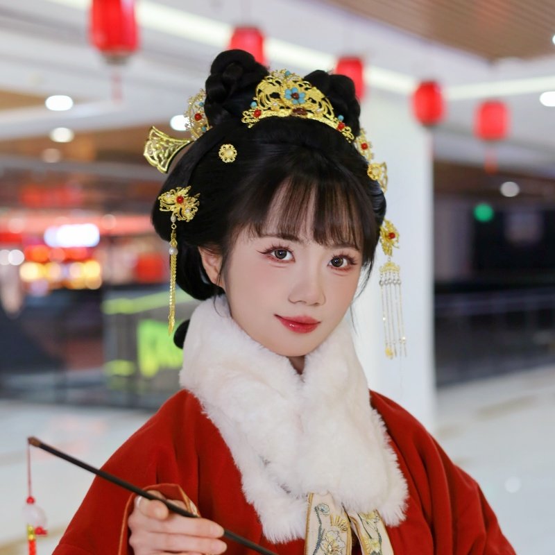 原创-凤瑶-杨紫同款古风明制发冠套装汉服头饰米珠发饰古风配饰