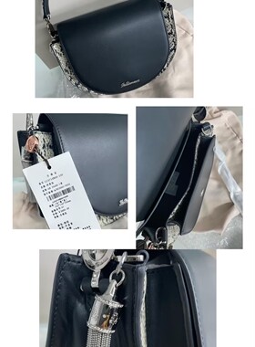 阿丹娜商场专柜同款女士黑色百搭单肩真皮牛皮手提包LCA714BG0