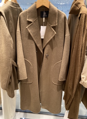商场同款马天奴绵羊毛山羊绒面料大衣MHAU19DNHP国内专柜代购