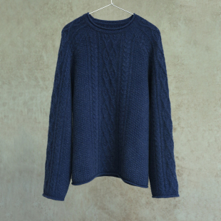 25冬新款 1110 康赛妮羊绒衫 纯羊绒套头衫 花蓝绞花插肩袖 云芝元