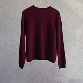 云芝元 0122M 羊绒套头衫 冬款 康赛妮baby绒酒红色圆领纯羊绒打底衫