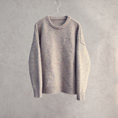 美利奴羊毛羊驼毛花灰色横机针织圆领套头衫 云芝元 冬新款 0104M