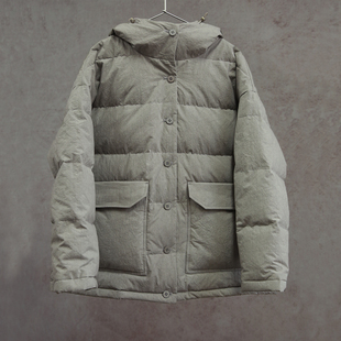 进口全棉日晒干灰色95白鹅绒连帽保暖羽绒服2902 云芝元 新冬款