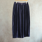 进口日晒干深紫色纯棉灯芯绒半松紧腰气球裤 新冬款 1607 云芝元