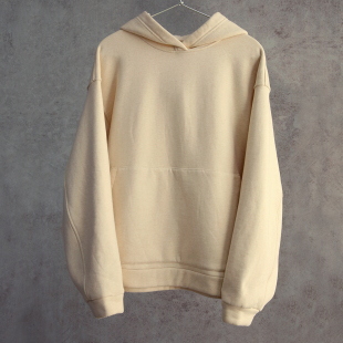 1206 云芝元 帽衫 白色牦牛绒抓绒落肩连帽休闲针织女款 新冬款