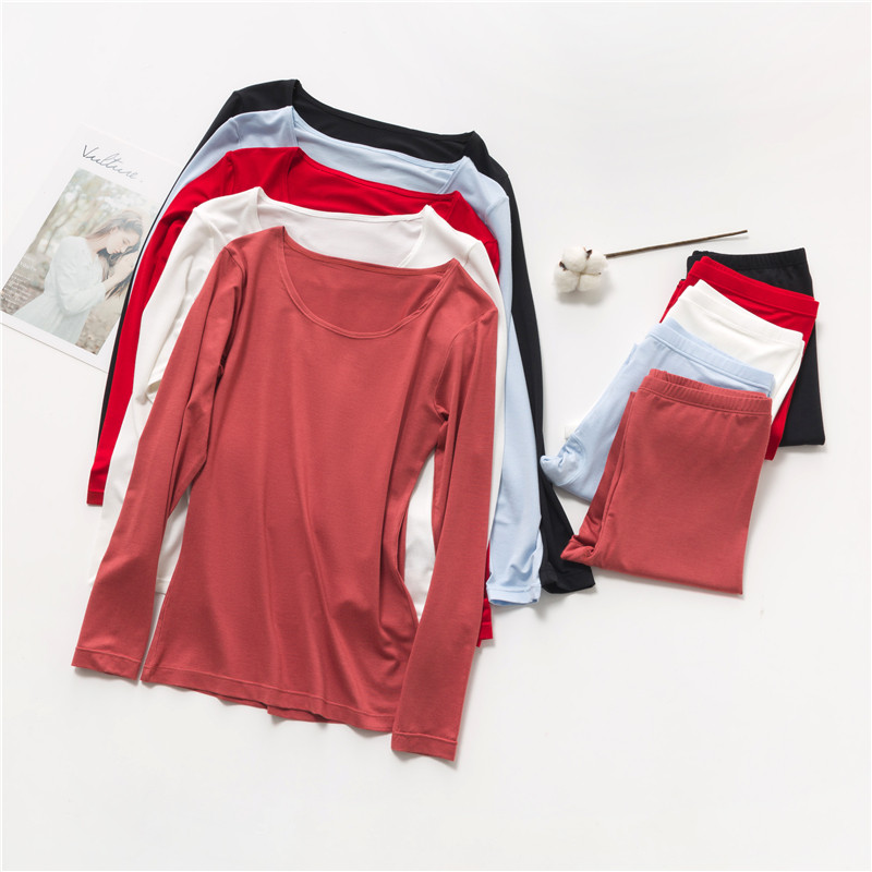 U WARDROGATE THE SAME WINTER SELF-HEATING SKIN-FRIENDLY FABRIC WOMENS SLIM BODY TRACELESS THERMAL UNDERWEAR SET