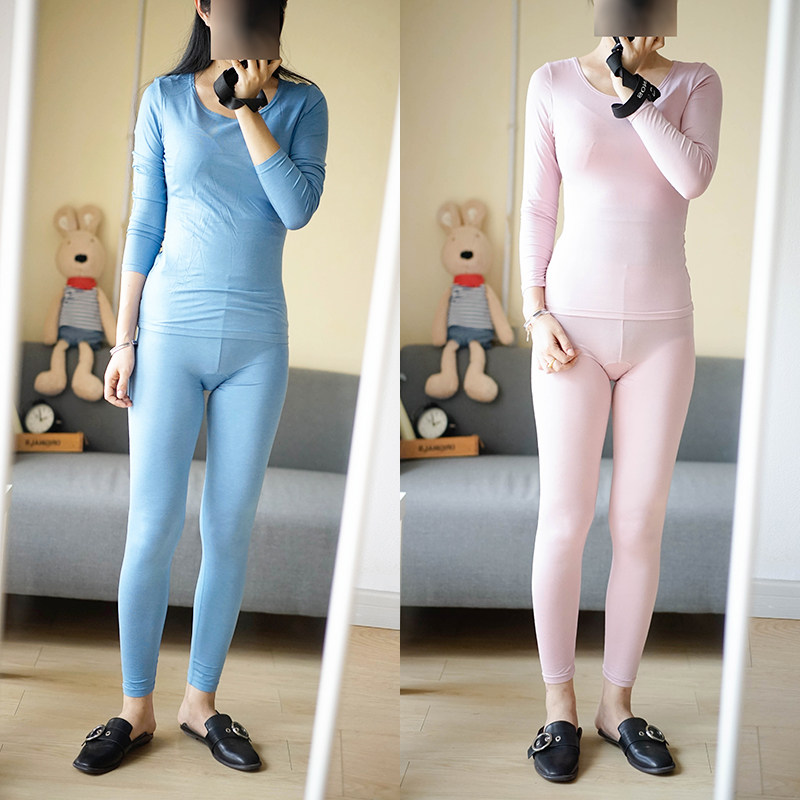 U WARDROGATE THE SAME WINTER SELF-HEATING SKIN-FRIENDLY FABRIC WOMENS SLIM BODY TRACELESS THERMAL UNDERWEAR SET