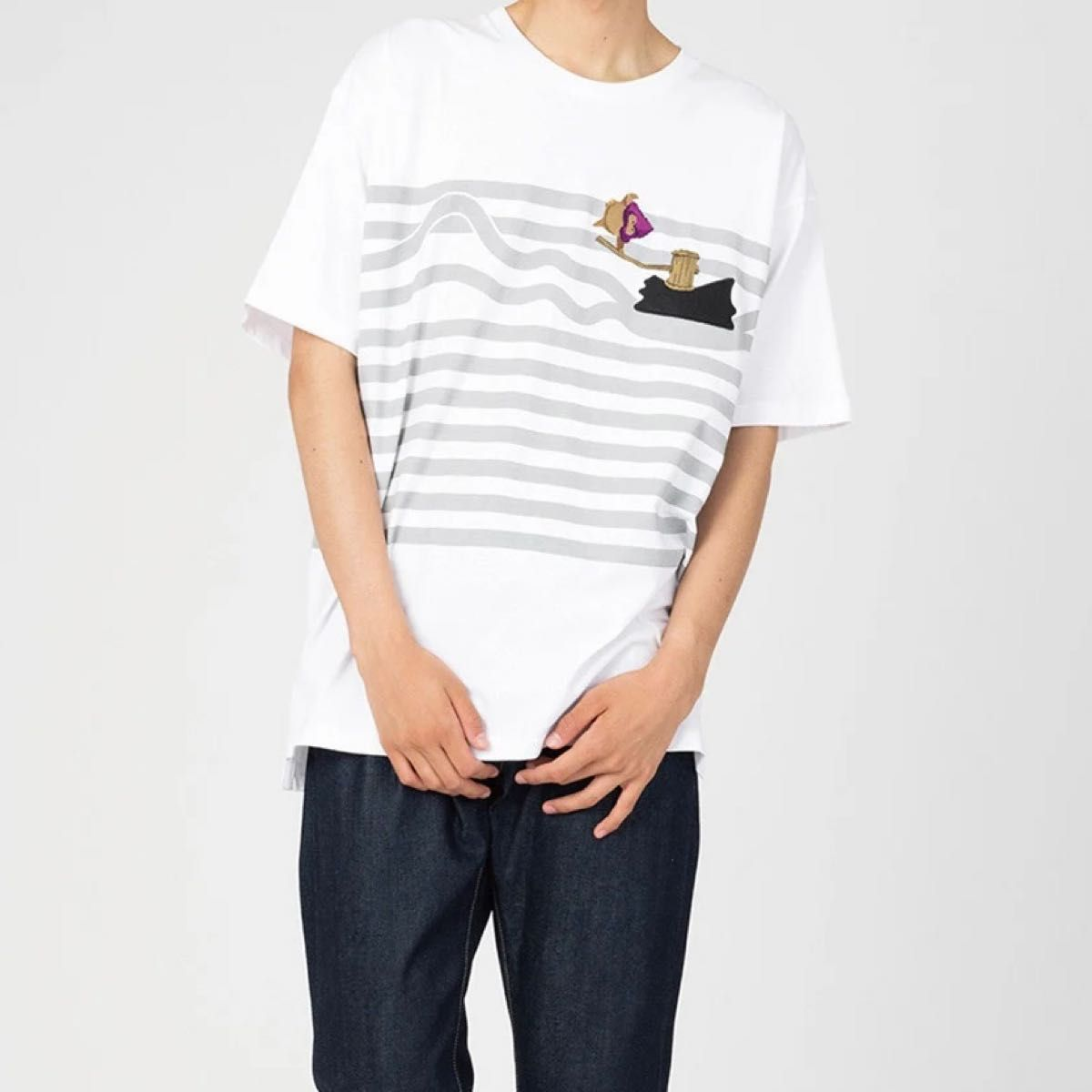 g 勇者斗恶龙 全棉刺绣条纹印花T恤 G8-1