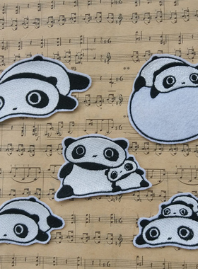 可爱熊猫日本卡通刺绣动物布贴衣服牛仔裤修补洞补丁贴龙骧包贴花