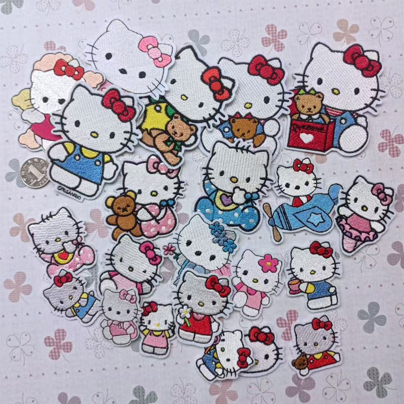 三丽鸥kitty猫可爱卡通刺绣布贴补丁贴衣服书包装饰贴花时尚百搭图片