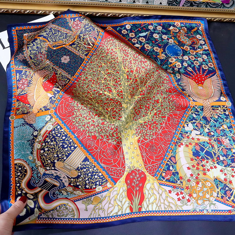 68cm国风若木真丝中方巾保暖护颈