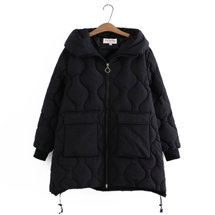 Y8285胖妹妹m加肥特大码羽绒棉衣中长款女冬A版宽松显瘦260斤棉服