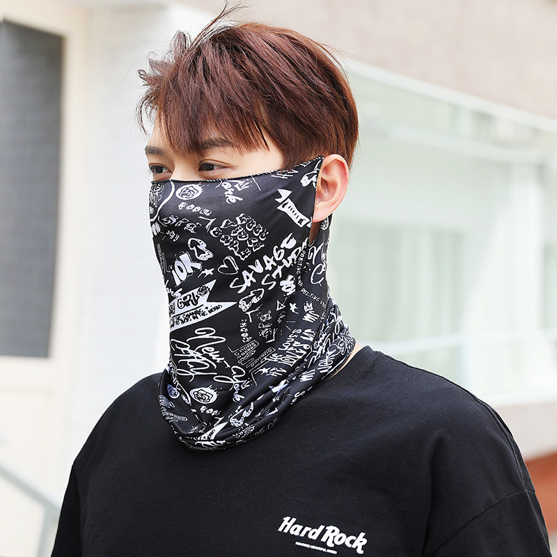 아이스 실크 귀걸이 마스크 라이딩 마스크 오토바이용 자외선 차단제 차양 페이스 타올 스포츠 목 보호대 남성 및 여성용 통기성 목 커버